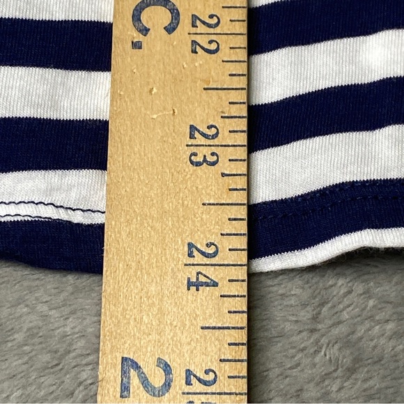 Michael Kors Navy Blue and White Striped Shirt Women’s Size Large - Picture 4 of 6